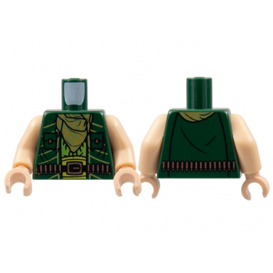 dark green torso vest with checkered bandana and ammunition belt pattern light nougat arms light nougat hands