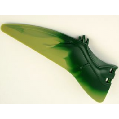 dark green dinosaur wing pteranodon - left with marbled olive green edge pattern