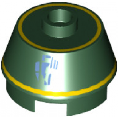 dark green cone 2 x 2 truncated with sw r1-g4 astromech droid pattern