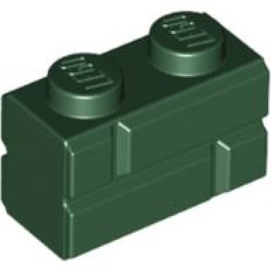 dark green brick modified 1 x 2 with masonry profile