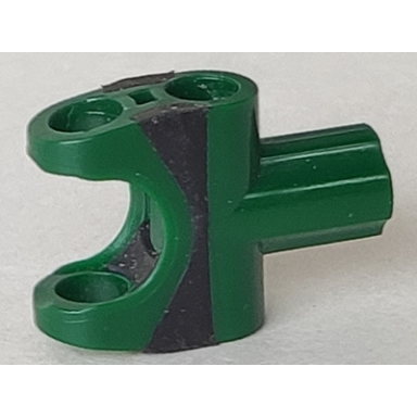 dark green technic axle connector 2 x 3 with ball joint socket and axle socket with molded black rubber insert pattern