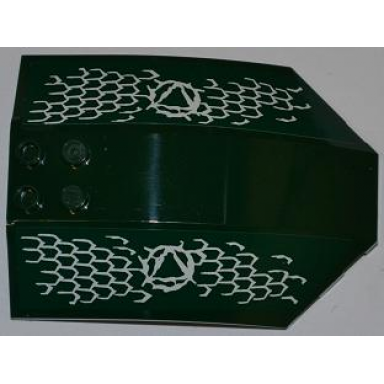 dark green windscreen 8 x 6 x 2 curved sloped sides with atlantis logo and fish scales pattern model left side stickers - set 7978