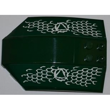 dark green windscreen 8 x 6 x 2 curved sloped sides with atlantis logo and fish scales pattern model right side stickers - set 7978