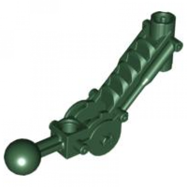 dark green bionicle ball joint 5 x 7 arm with dual axle hole at 90 degrees