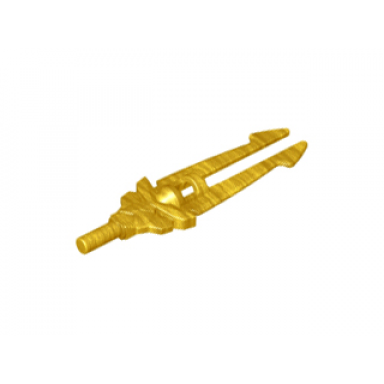 pearl gold minifigure weapon sword double blade with bar holder valious