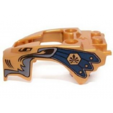 pearl gold flywheel fairing lion shape with gray mane and dark blue feathers pattern