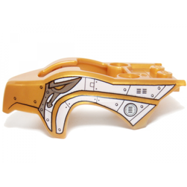 pearl gold flywheel fairing bird raptor shape with white scaled armor pattern