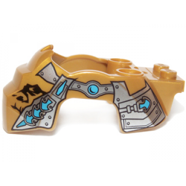pearl gold flywheel fairing gorilla shape with silver scaled armor pattern
