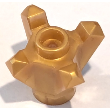 pearl gold rock 1 x 1 crystal 4 point brick round 1 x 1 with 4 upward fins points