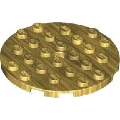 pearl gold plate round 6 x 6 with hole