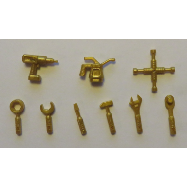 pearl gold minifigure utensil tools 9 in bag multipack