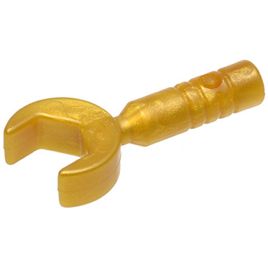 pearl gold minifigure utensil tool open end wrench - 3-rib handle