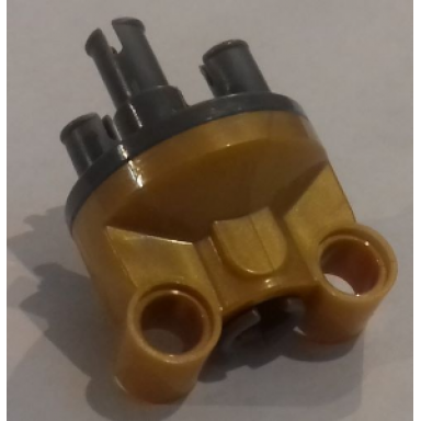 pearl gold technic steering axle with 2 pin holes with dark bluish gray wheel hub 3 pins round 11950 92909
