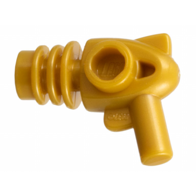 pearl gold minifigure weapon space ray gun - rounded heat diffusers