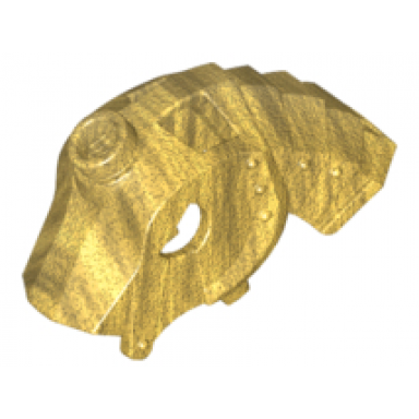 pearl gold horse battle helmet stud on top and 4 neck plates unicorn