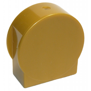 pearl gold duplo brick 1 x 2 x 2 round top cut away sides