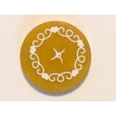 pearl gold tile round 2 x 2 with bottom stud holder with cushion with white button hearts and swirls on transparent background pattern sticker - set 41101