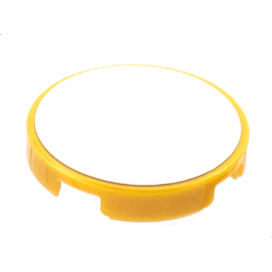 pearl gold tile round 2 x 2 with bottom stud holder with chrome silver mirror pattern sticker - set 43207