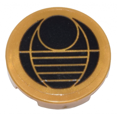 pearl gold tile round 2 x 2 with bottom stud holder with bionicle bohrok symbol of circle oval and lines on transparent background pattern sticker - set 80036