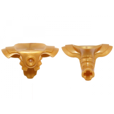 pearl gold minifigure armor shoulder pads with front stud and back axle holder