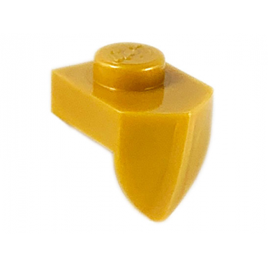 pearl gold plate modified 1 x 1 with tooth vertical