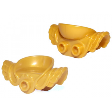 pearl gold minifigure armor shoulder pads with neck protection front stud and 2 back studs