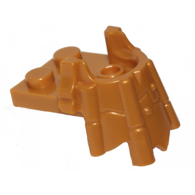 pearl gold plate modified 2 x 2 with curved minifigure head holder