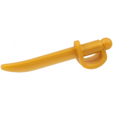 pearl gold minifigure weapon sword cutlass saber with large hilt and oval guard