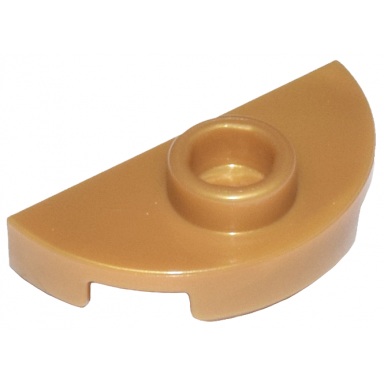 pearl gold plate round 1 x 2 half with 1 stud jumper