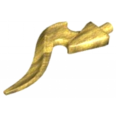pearl gold wave rounded curved single with bar end and triangular base flame