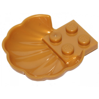 pearl gold clam scallop shell with 4 studs