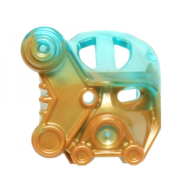 pearl gold bionicle mask of ice with marbled trans-light blue pattern
