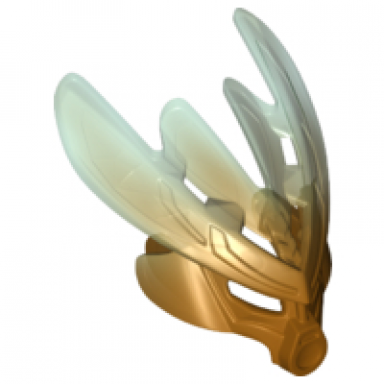 pearl gold bionicle mask protector with marbled trans-light blue pattern protector mask of ice