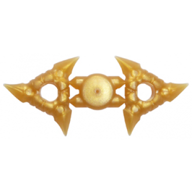 pearl gold minifigure weapon shuriken throwing star with textured grips 2 on sprue