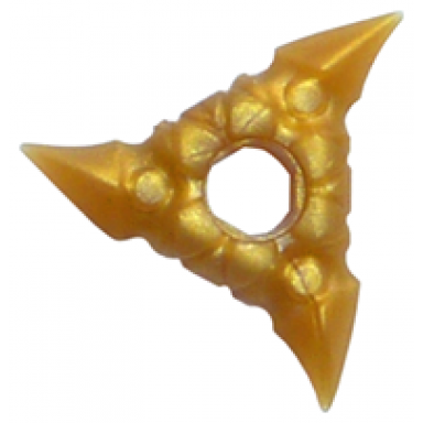 pearl gold minifigure weapon shuriken throwing star with textured grips