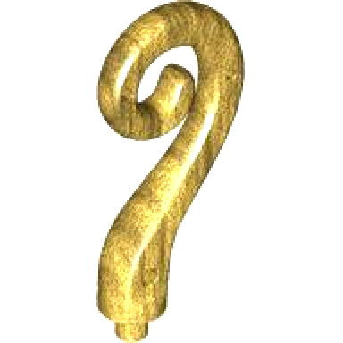 pearl gold plant grass stem horn spiral curve