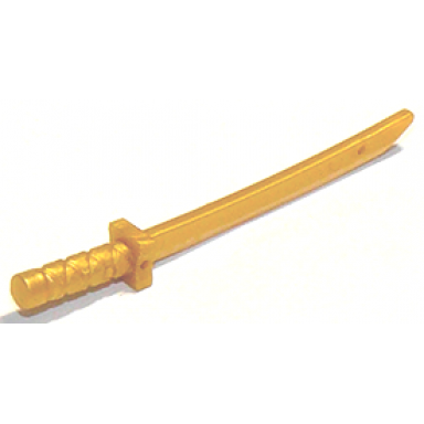 pearl gold minifigure weapon sword shamshir katana square guard with capped pommel and holes in crossguard and blade