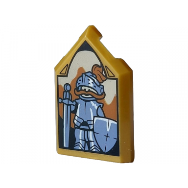 pearl gold tile modified 2 x 3 pentagonal with hp portrait - sir cadogan pattern