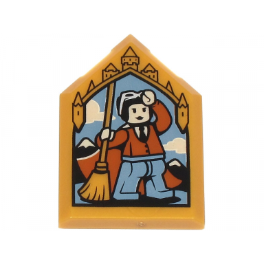 pearl gold tile modified 2 x 3 pentagonal with hp portrait - jocunda sykes pattern