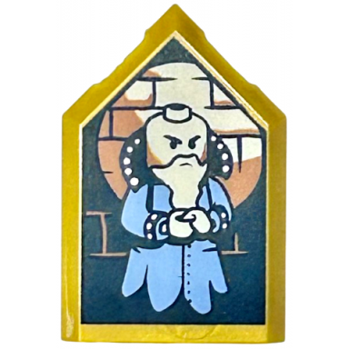 pearl gold tile modified 2 x 3 pentagonal with hp portrait - salazar slytherin pattern