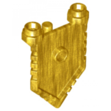 pearl gold minifigure shield pentagonal with grooved edges