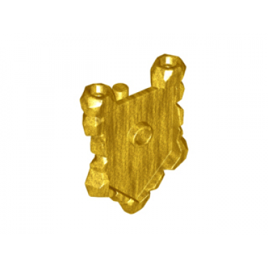 pearl gold minifigure shield pentagonal with rock edges