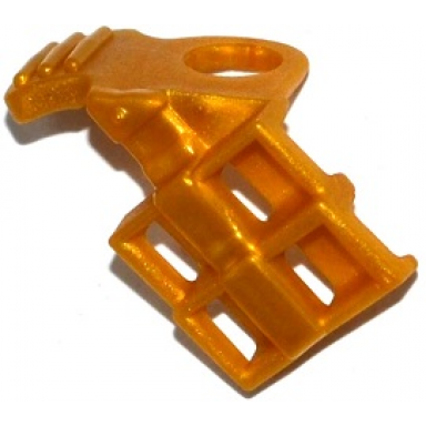 pearl gold minifigure armor shoulder pad with grille fluted profile and scabbard for 2 katanas