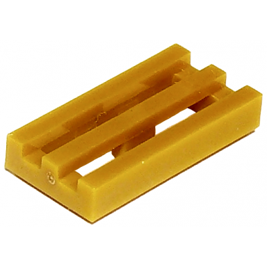 pearl gold tile modified 1 x 2 grille with bottom groove