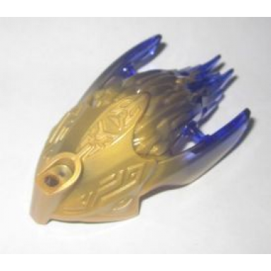pearl gold bionicle creature head mask with marbled trans-purple pattern