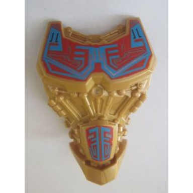 pearl gold large figure torso with bionicle dark azure and red pattern