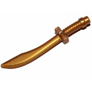 pearl gold minifigure weapon sword saber dao curved blade and hilt with bar end