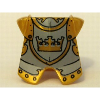 pearl gold minifigure armor breastplate with leg protection with fantasy era gold knight pattern