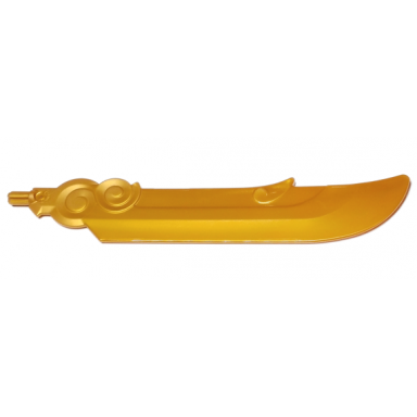 pearl gold large figure weapon blade rounded swirls and spike with axle