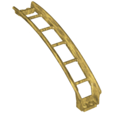 pearl gold train track roller coaster ramp large upper part 6 bricks elevation